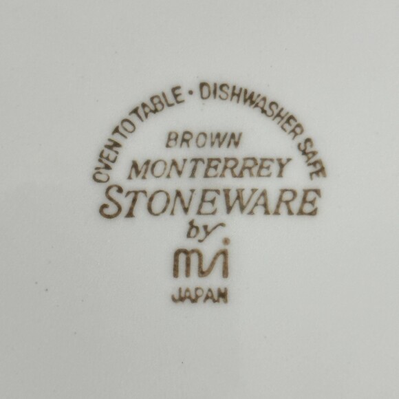 Vintage Brown Monterrey Stoneware by MSI Japan 10in Dinner Plate 70s - Picture 6 of 7